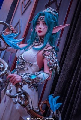 World of Warcraft Tyrande @肉丝热热子 (Photographie : @Schmidt_R2_Schilling) (Exposition de la tournée nationale de World of Warcraft) (9P)